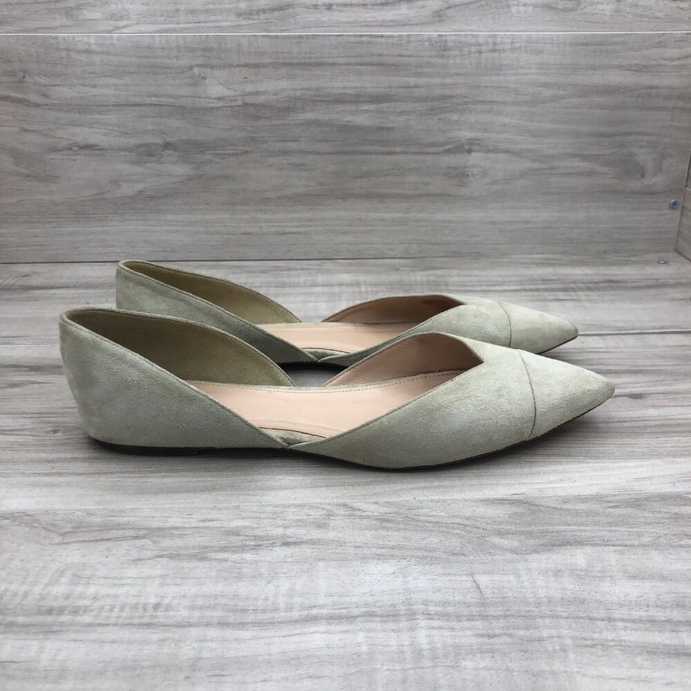 J. Crew Flats Womens 10 Sadie Tan Nude Suede Slip On Pointed Toe Shoes